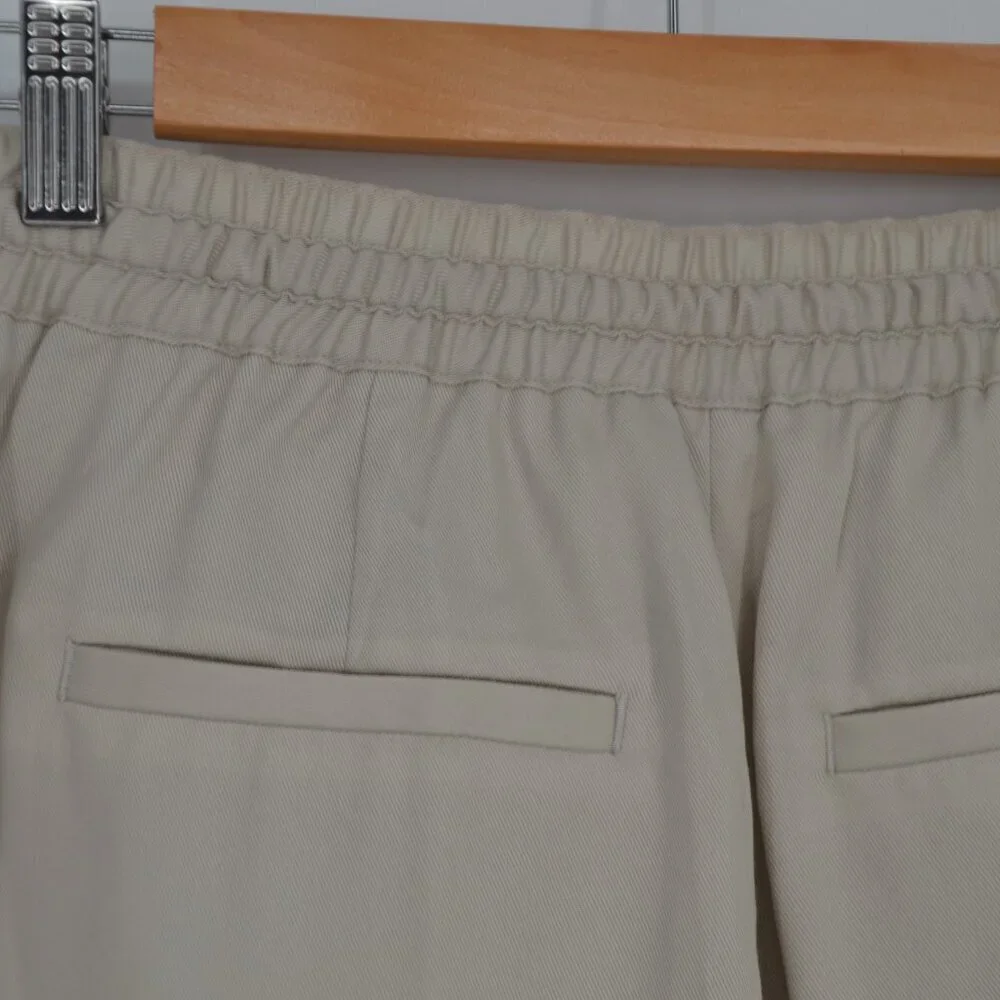 NEW Club Monaco Signature Elasticated Wide Leg Trouser Pants Cream Women's XS